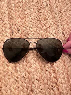 VINTAGE B&L RAY-BAN AVIATOR SUNGLASSES BLACK USA Bausch Lomb 62-14